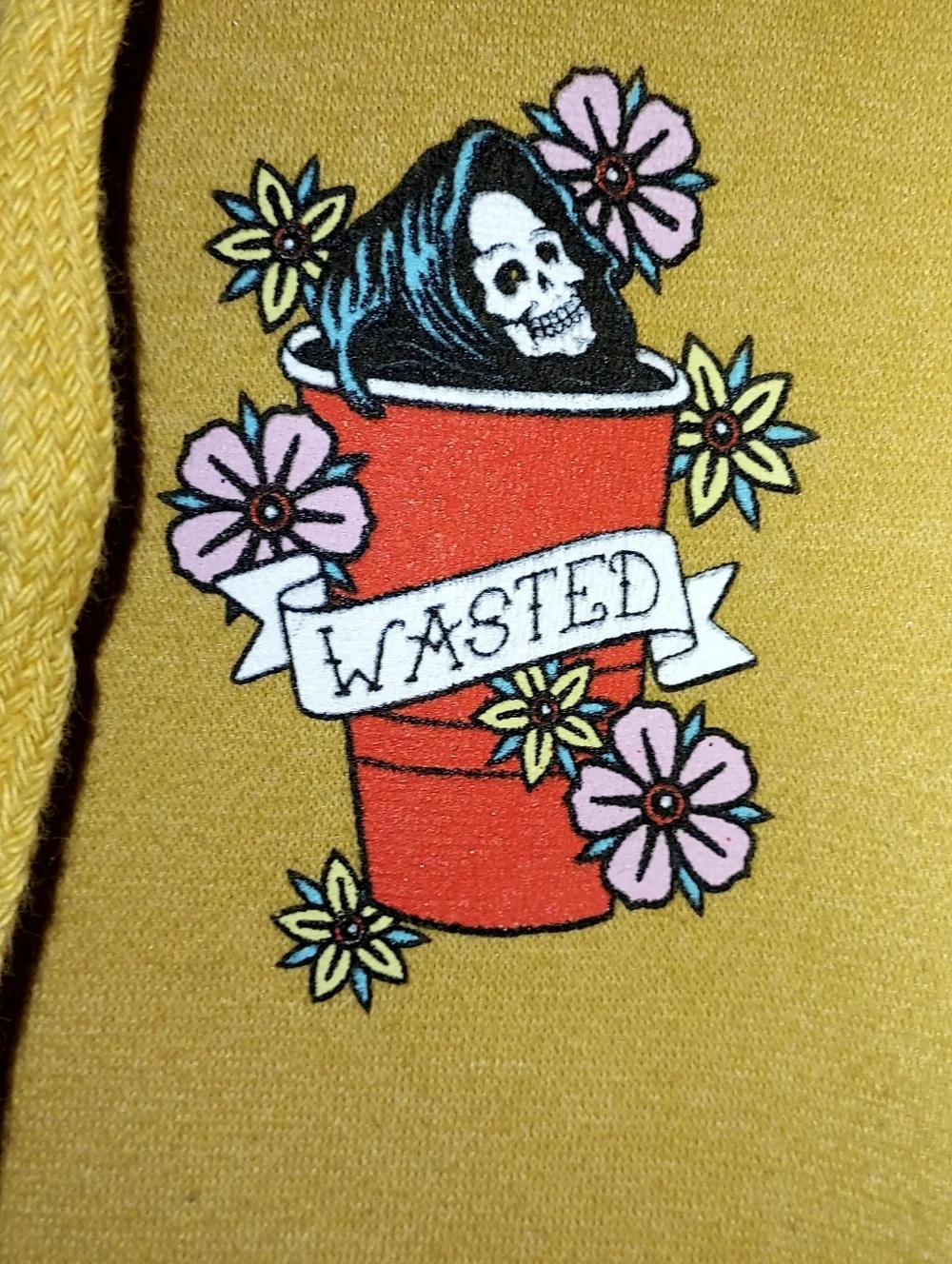 Mustard Yellow Graphic Hoodie - 